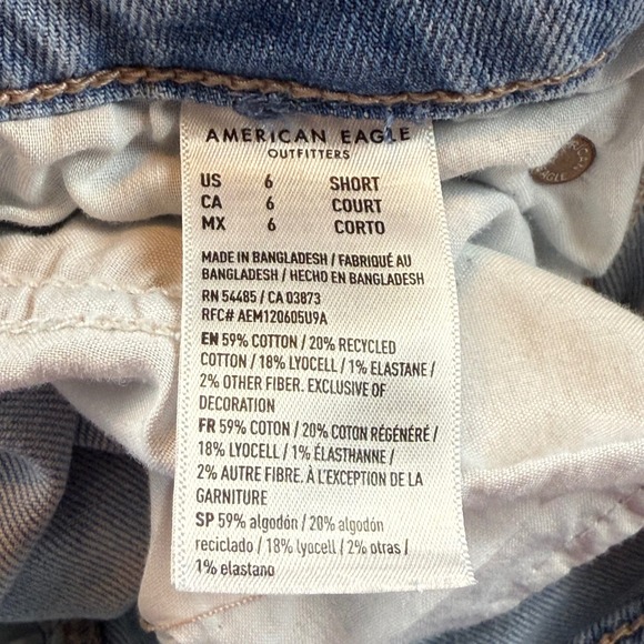 American Eagle Women's Jeans Super High Rise Baggy Wide Leg Size 4 S Distressed - Picture 4 of 11